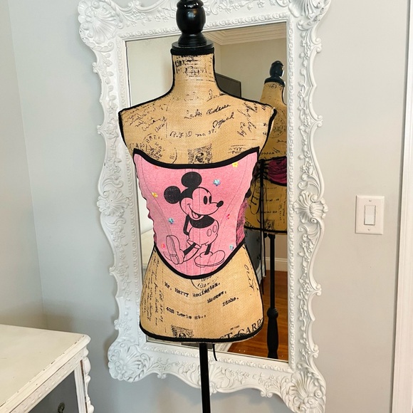 New York Couture One of a Kind Mickey Boned Corset Crop Top - Picture 4 of 7